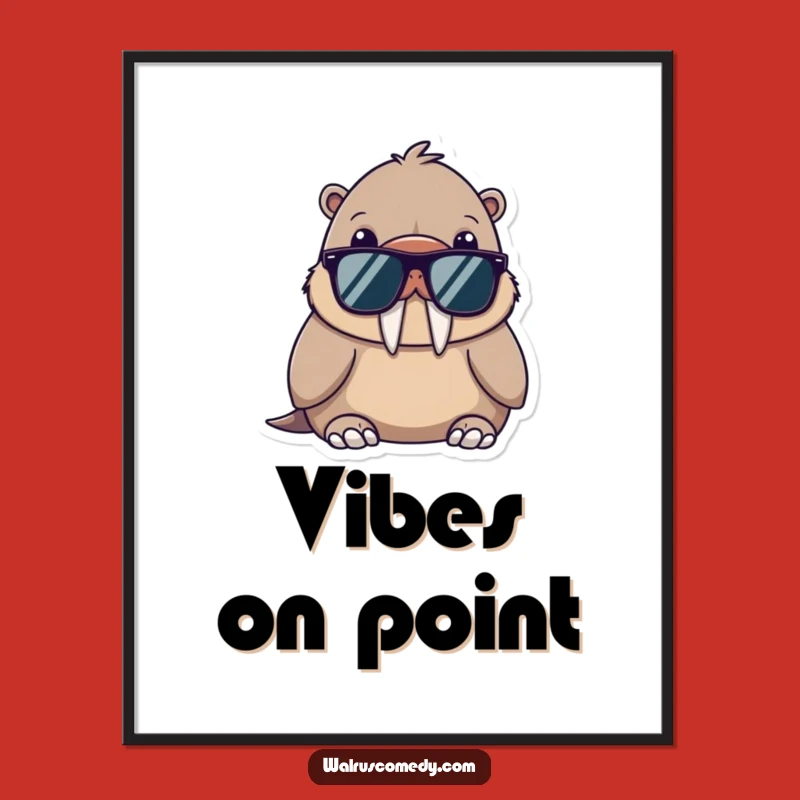 Funny Kawaii Walrus Sunglasses Poster: Cool Vibes for Your Walls!