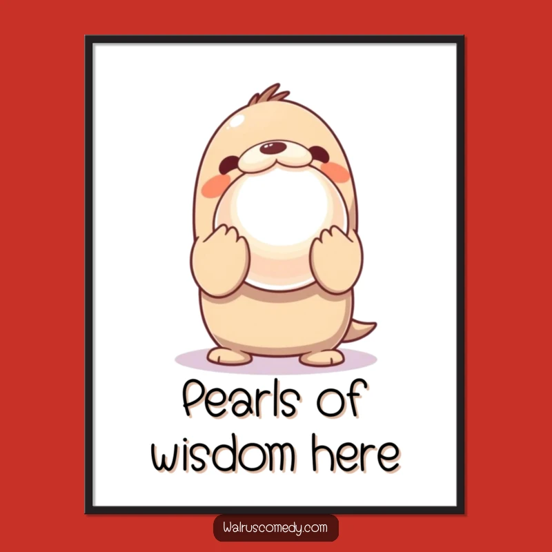 Funny Walrus Pearl Poster - Ocean Wonder Art, Hilarious Funny Gift Decor