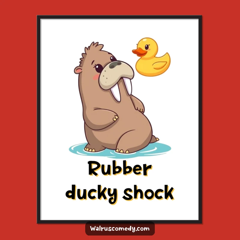 Funny Walrus Duck Surprise Poster: Hilarious Wall Art Gift