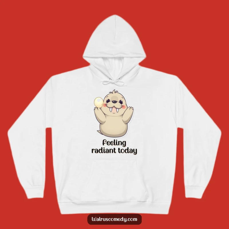Funny Smiling Walrus Hoodie: Cozy Pearl Comfort, Great Gift!