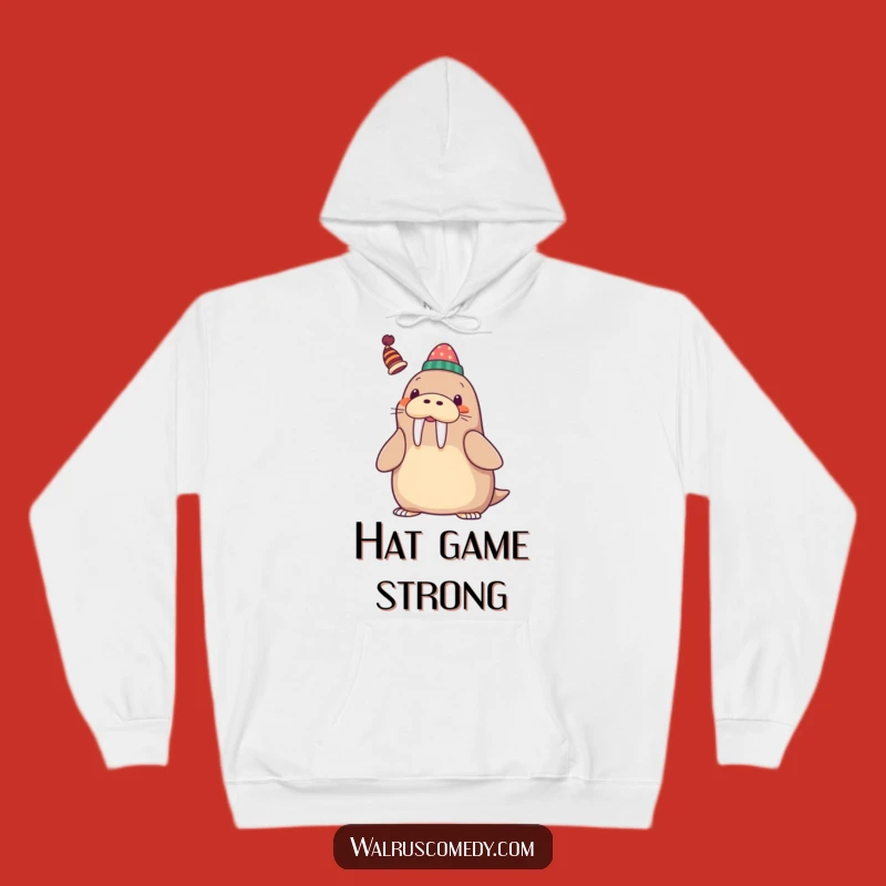 Funny Kawaii Walrus Hat Tusk Hoodie - Cozy Whimsical Wear, Hilarious Gift