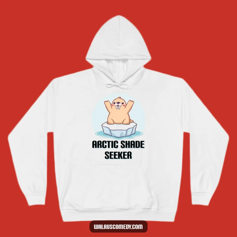 Funny Kawaii Walrus Sunbathing Hoodie: Cozy Arctic Humor Funny Gift!