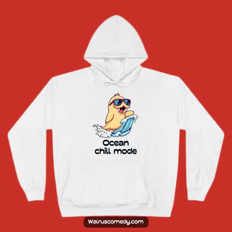 Funny Walrus Hoodie - Cool Surfer Style, Ideal Funny Gift for Beach Goers