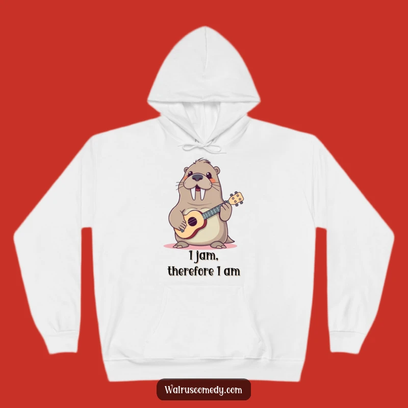 Cozy Funny Walrus Ukulele Hoodie - Stay Warm and Cheerful!