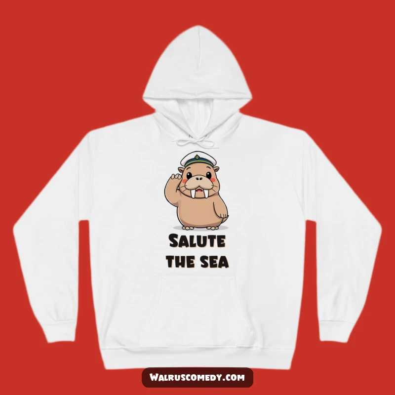 Funny Walrus Sailor Hoodie: Cozy Playful Character Sweatshirt for Warmth