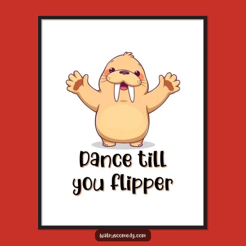 Free Printable Kawaii Walrus Dance Wall Art: Funny Downloadable Decor for Playful Rooms