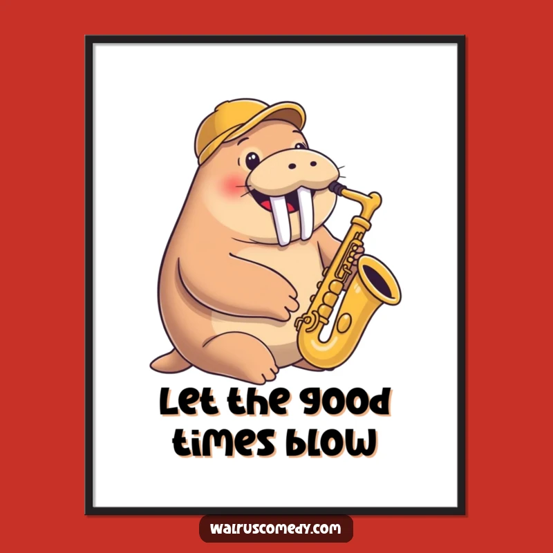 Free Printable Saxophone Walrus Wall Art - Funny DIY Downloadable Decor for Music Lovers