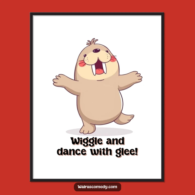 Free Printable Wall Art: Dancing Walrus, Flipper Fun, Downloadable Whimsical Decor
