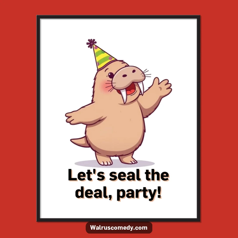 Funny Dancing Walrus Free Printable Wall Art: Festive Downloadable Art for Party Lovers
