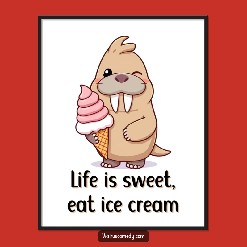 Free Printable Wall Art: Walrus Ice Cream Dreams, Hilarious Downloadable Art for Your Home!