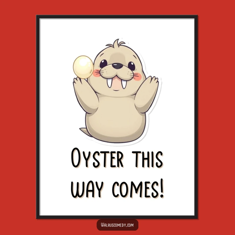 Free Printable Wall Art: Smiling Walrus Pearl Display - Hilarious Downloadable Art!