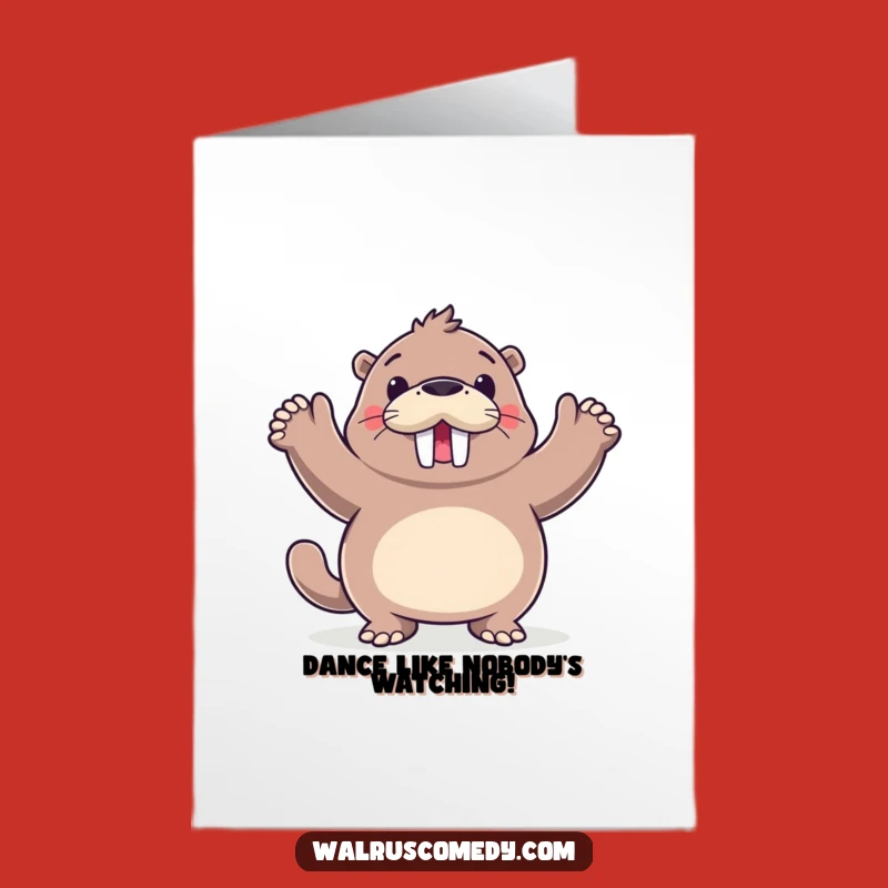 Free Printable Birthday Card: Dancing Walrus Celebration - Instant Download Fun!