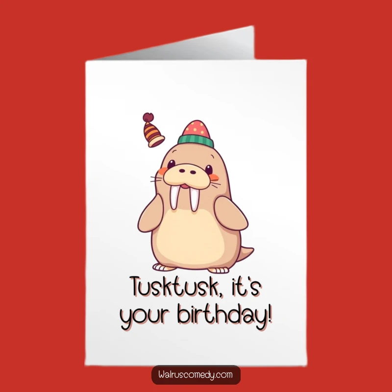 Free Printable Birthday Card: Funny Walrus Hat Trick - Hilarious Downloadable Gift!