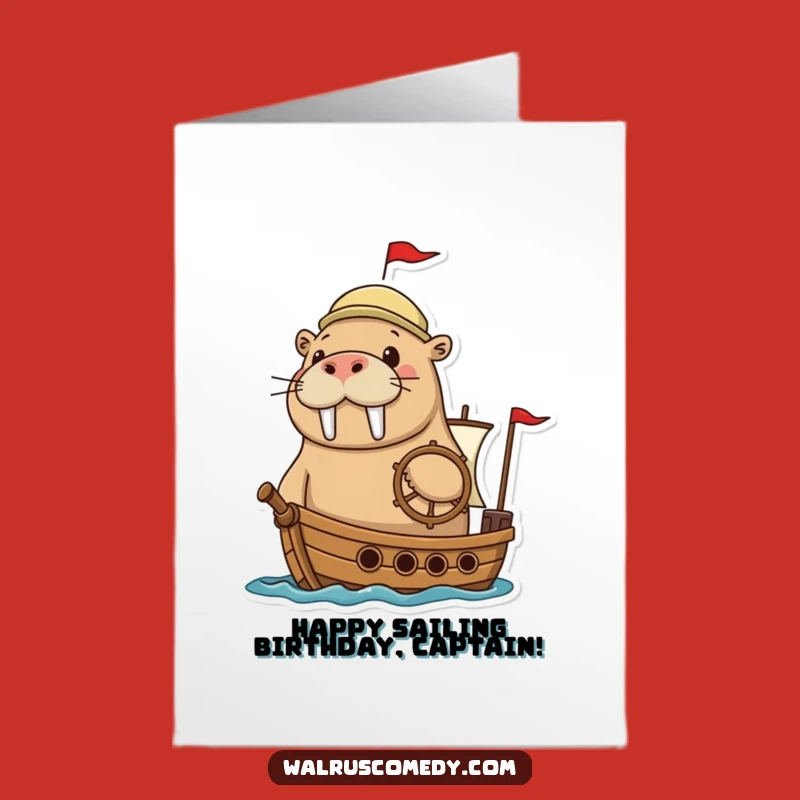 Free Printable Birthday Voyage Card: Adventurous Walrus, Hilarious Downloadable Gift