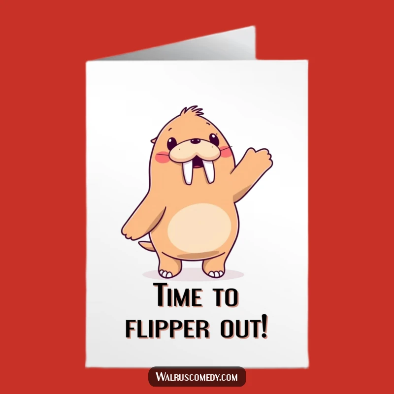 Funny Free Printable Birthday Card: Dancing Walrus, Energetic Downloadable Gift