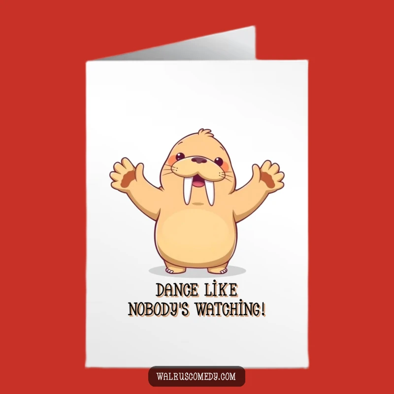 Free Printable Kawaii Walrus Dance Congrats Card: Hilarious Downloadable Gift for Celebrations