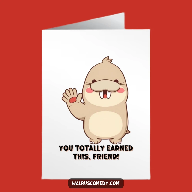 Free Printable Congrats Card: Kawaii Walrus Cheers - DIY Celebration