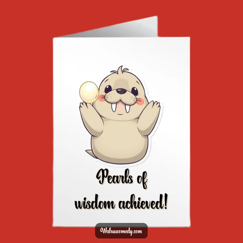 Free Printable Congratulations Card: Walrus Pearl Achievement - Downloadable DIY Gift!
