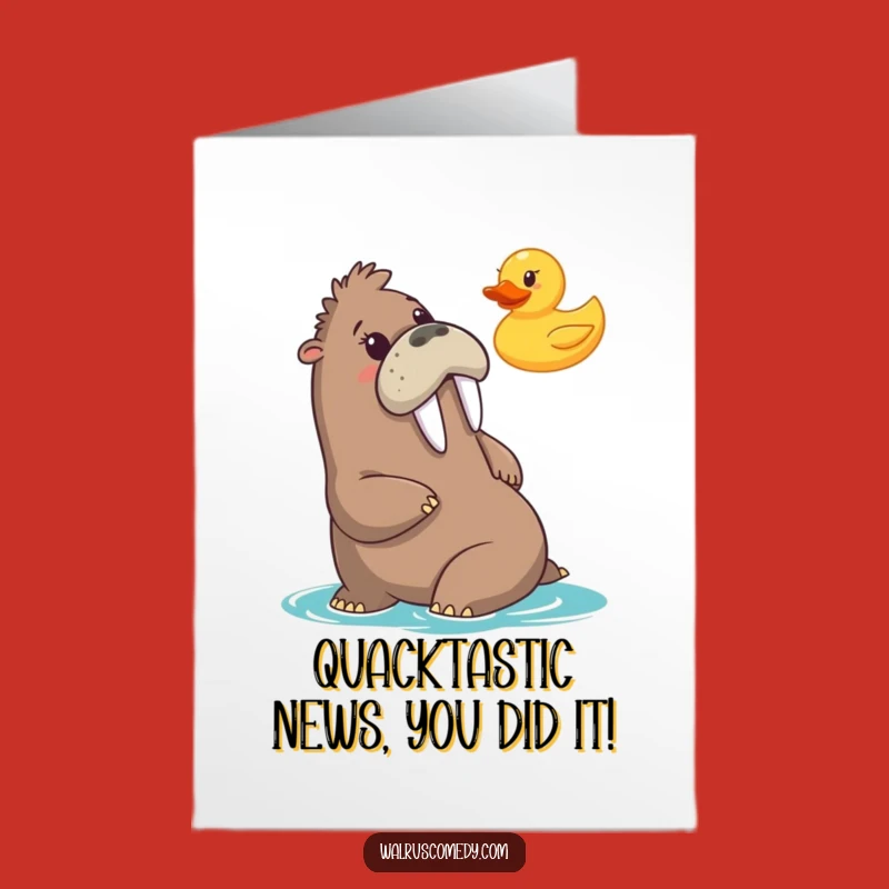 Free Printable Congrats Card: Shocked Walrus & Duck - Download Now!