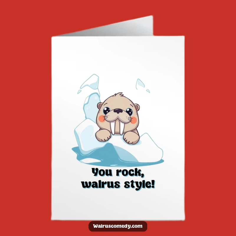 Free Printable Walrus Congrats Card: Big Eyed Iceberg Surprise for a Humorous Downloadable Gift