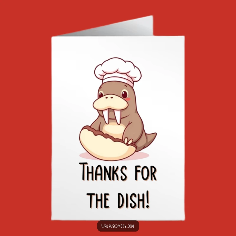 Free Printable Thank You Card: Chef Walrus Culinary Thanks - Humorous Downloadable
