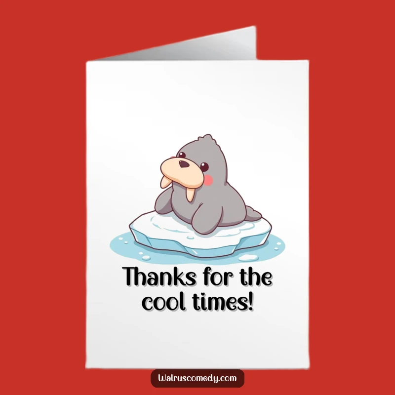 Free Printable Thank You Card: Cute Sliding Walrus - Print Today!