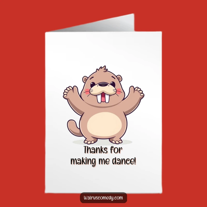 Free Printable Thank You Card: Dancing Walrus Gratitude - Print at Home!