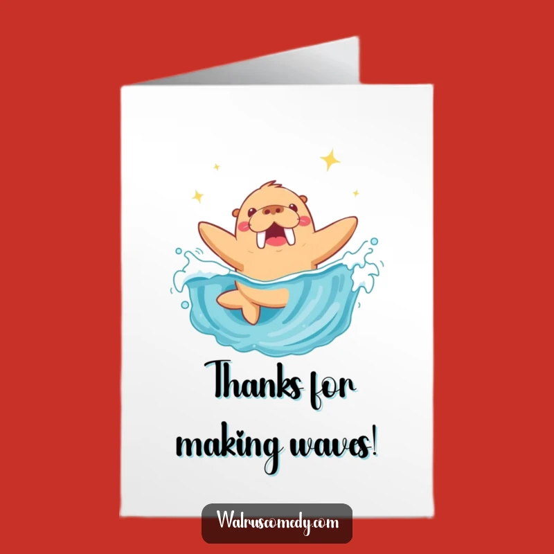 Free Printable Thank You Card: Diving Walrus - Express Thanks with Joy