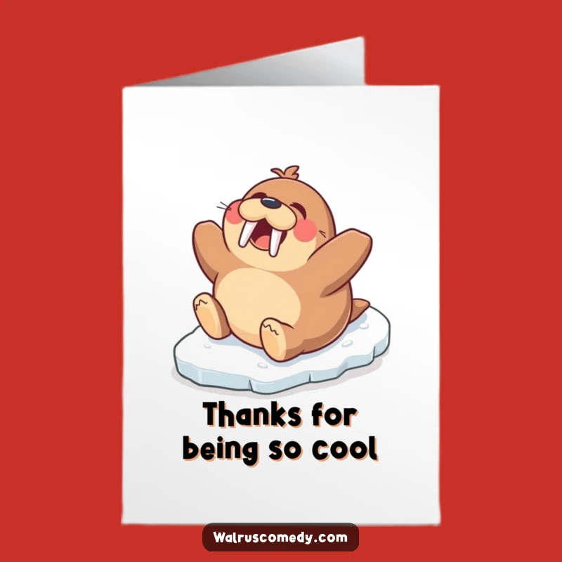 Free Printable Thank You Card: Happy Walrus Gratitude, Your Funny Downloadable Gift!