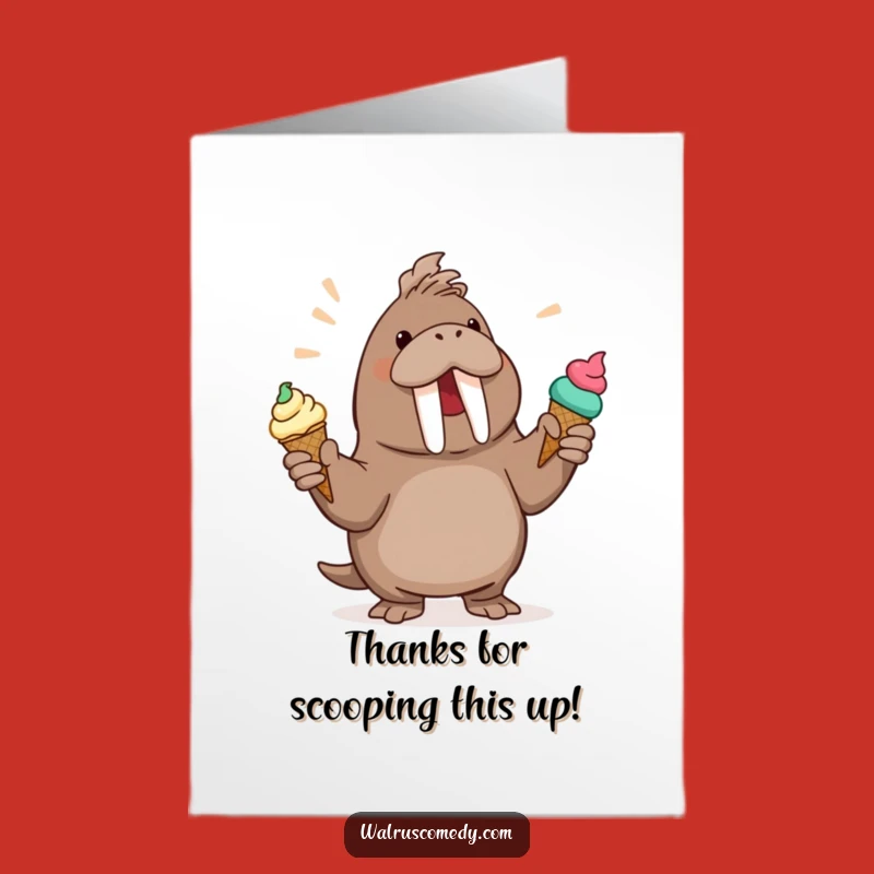 Free Printable Thank You Card: Juggling Walrus Cones - Sweet Gratitude