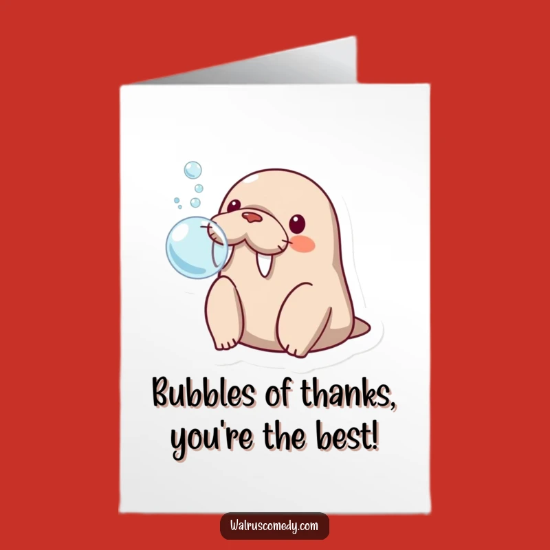 Free Printable Thank You Card: Surprised Walrus Bubble Thanks, Hilarious Downloadable