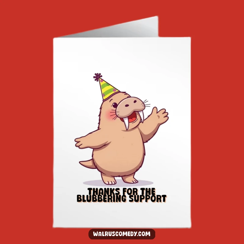 Free Printable Thank You Card: Dancing Walrus Thanks, Fun Downloadable Gift