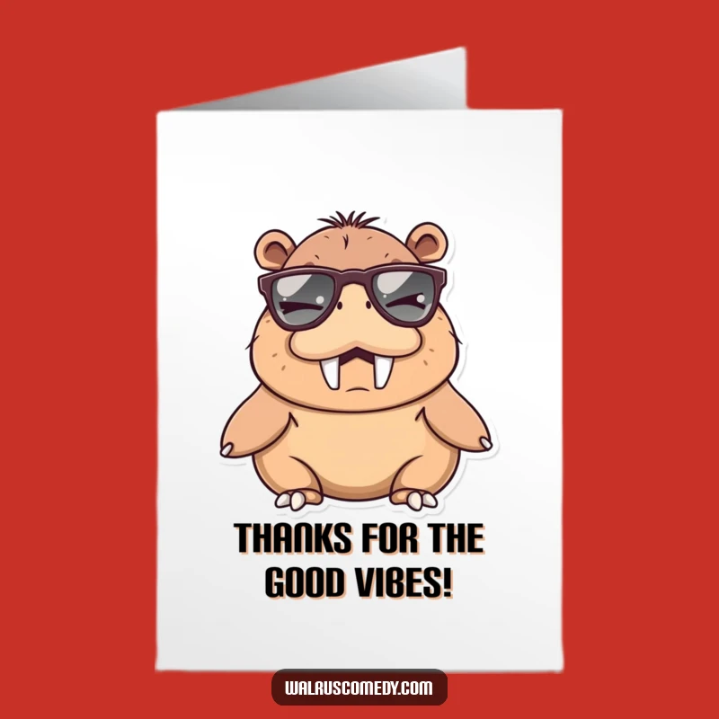 Free Printable Thank You Card: Winking Walrus Cool Thanks Funny Downloadable Gift