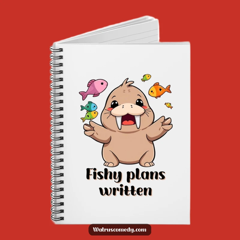 Funny Walrus Juggling Fish Notebook: Happy Character Journal for Ideas