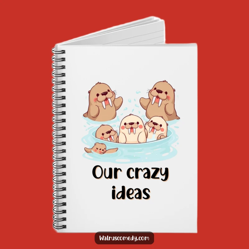 Funny Walrus Notebook - Splash Party Ideas, Perfect Gift for Writers