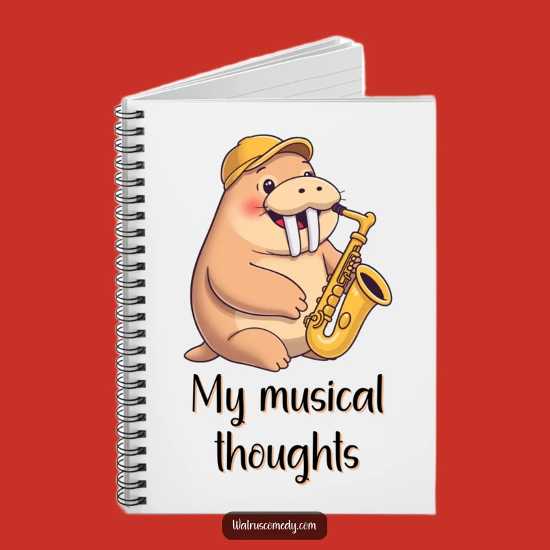 Funny Walrus Saxophone Notebook: Happy Musician with Cap - Journal Funny Gift