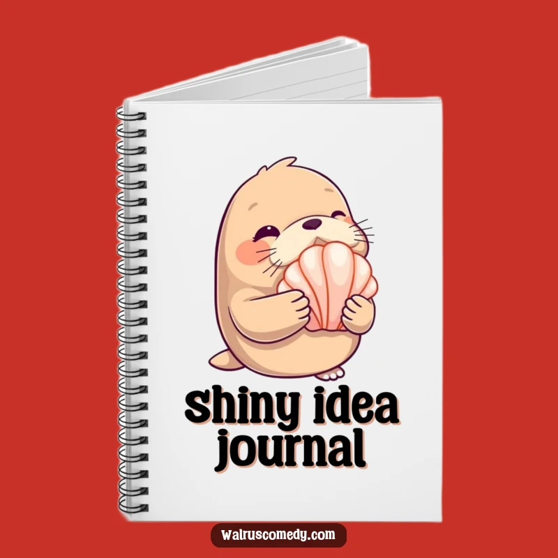 Funny Winking Walrus Seashell Notebook - Beach Treasures Journal Gift