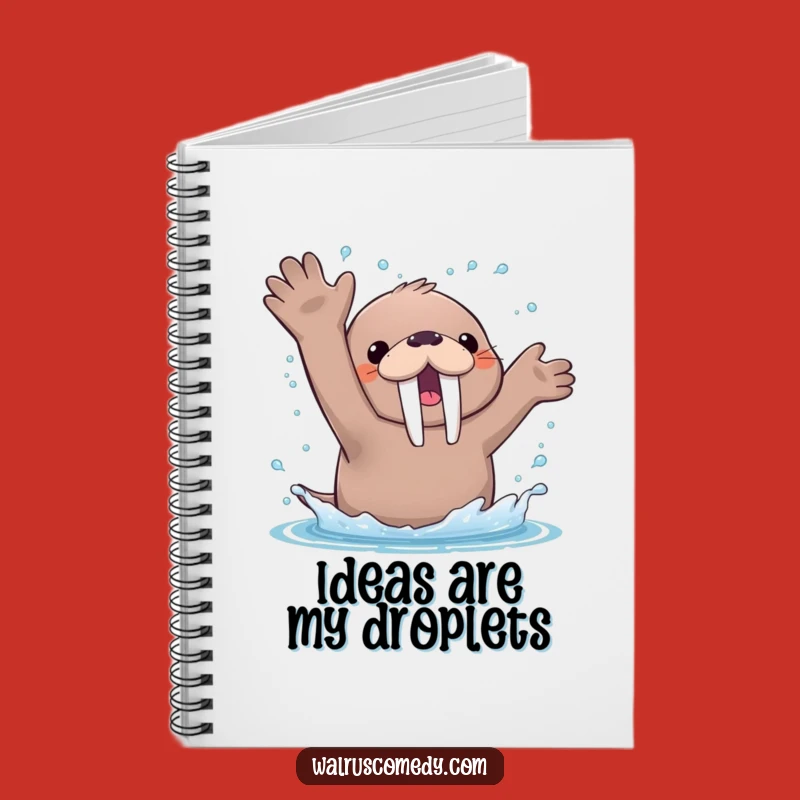 Funny Kawaii Walrus Splash Notebook - Cute Journal, Hilarious Gift Idea