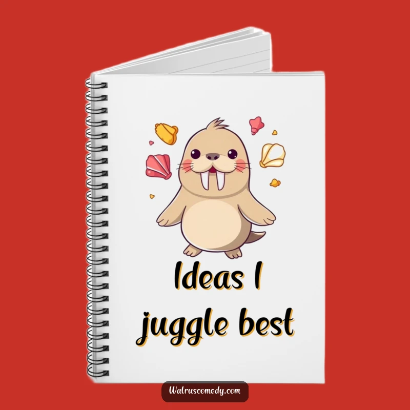 Funny Juggling Walrus Notebook - Seashell Journal, Perfect Funny Gift!