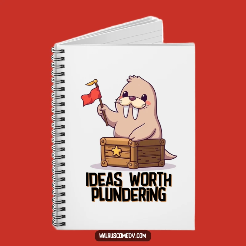 Funny Happy Walrus Treasure Chest Notebook - Jot Down Your Adventures