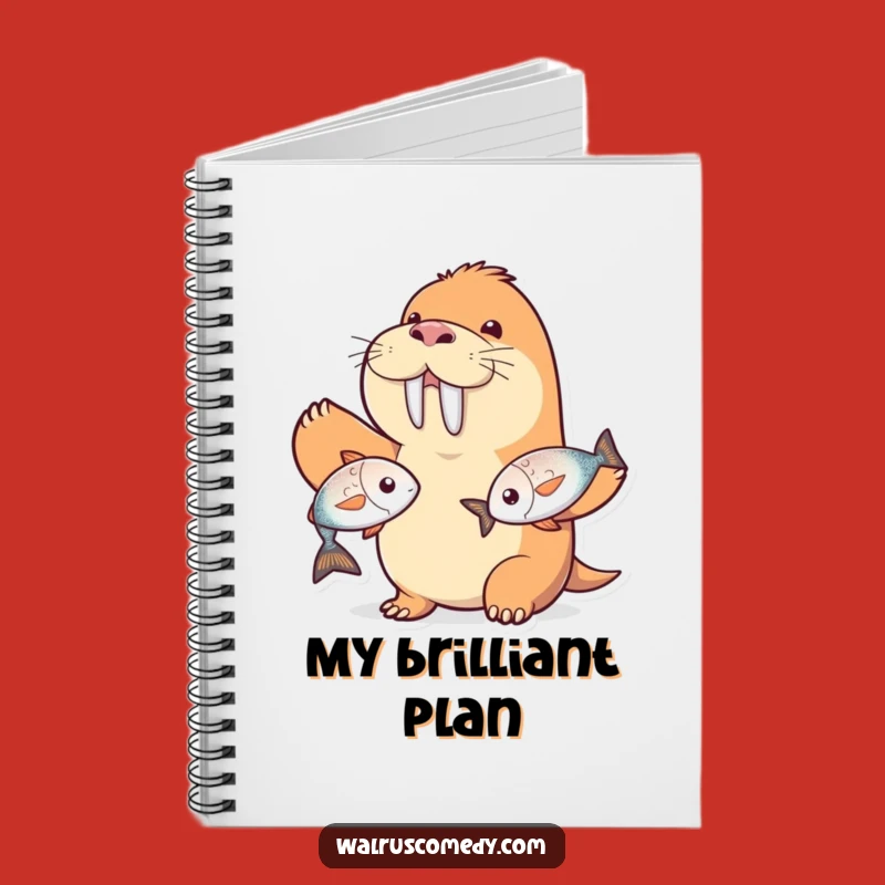 Funny Walrus Notebook - Juggling Ideas Journal, Perfect Gift for Writers