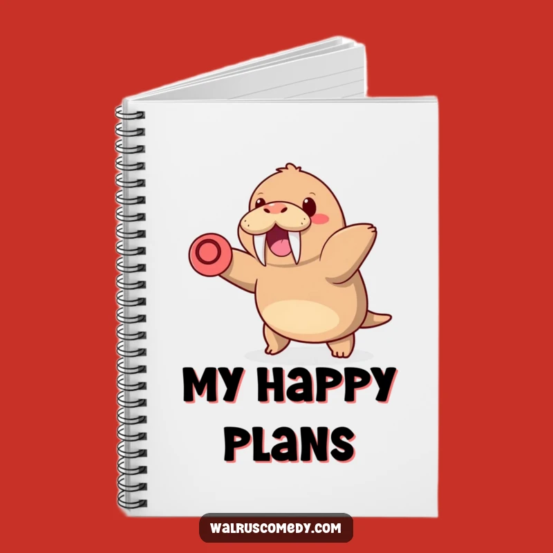Kawaii Walrus Frisbee Notebook - Jot Down Fun Ideas, Perfect Funny Gift