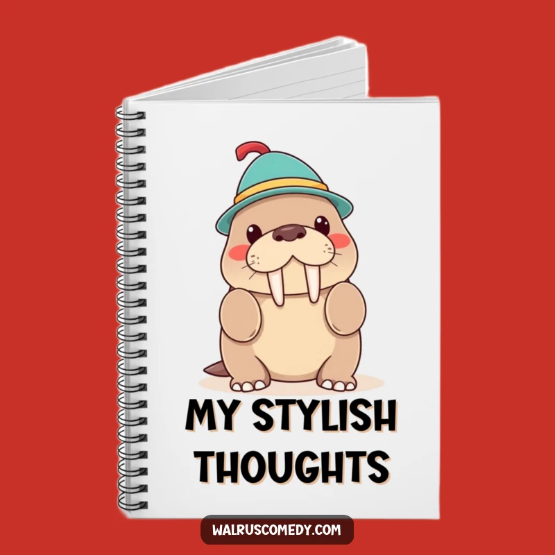 Funny Walrus Hat Trick Notebook, Jot Down Whimsy, Ideal Funny Gift