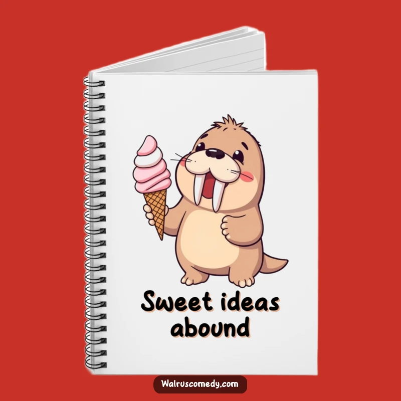 Funny Walrus Ice Cream Notebook: Jot Down Sweet Ideas, Perfect Humorous Gift