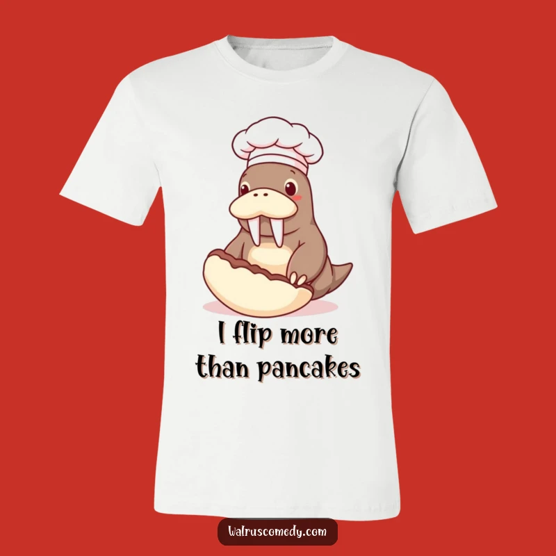 Funny Chef Walrus T-Shirt: Hilarious Cooking Enthusiast Tee Gift!