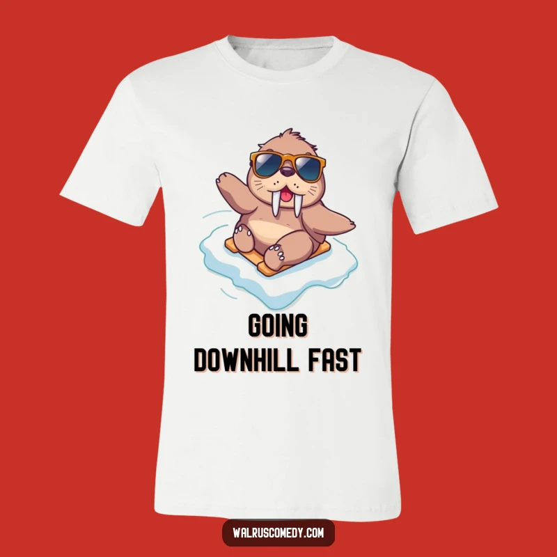 Funny Kawaii Walrus Sliding T-Shirt: Epic Arctic Adventure Funny Gift!