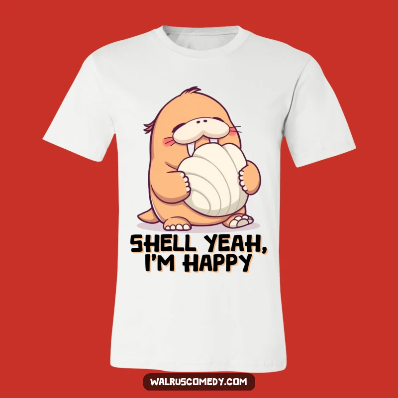 Funny Walrus Seashell T-Shirt: Hilarious Beach Find Apparel