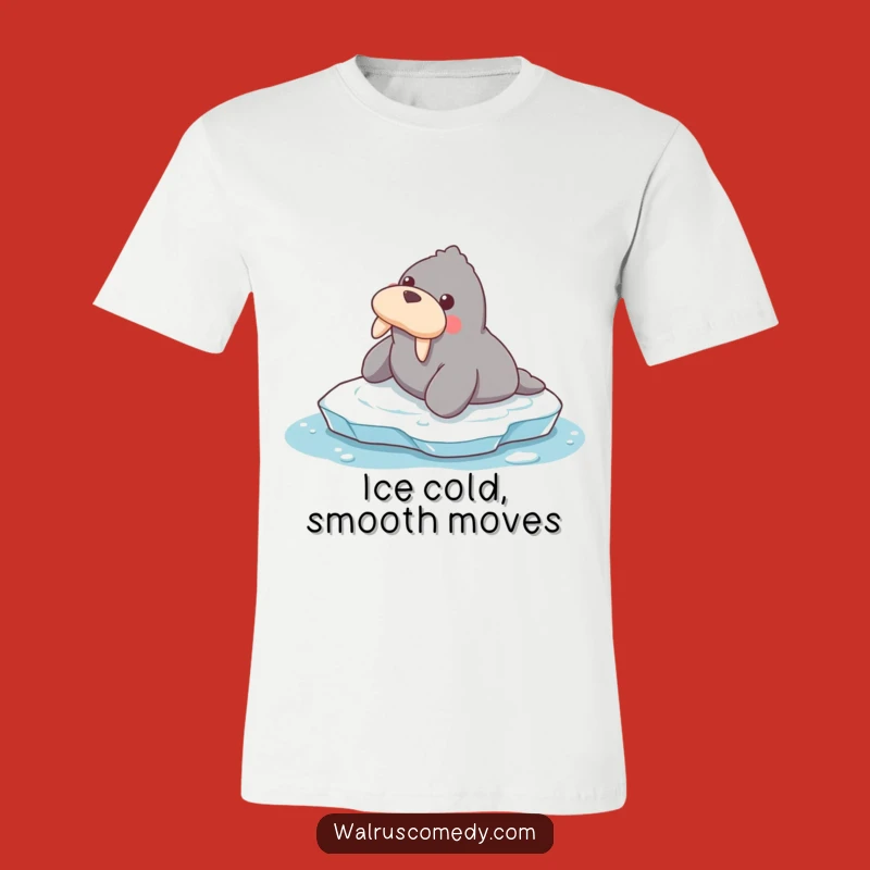 Funny Walrus Sliding T-Shirt: Comical Arctic Play Fun Tee Gift
