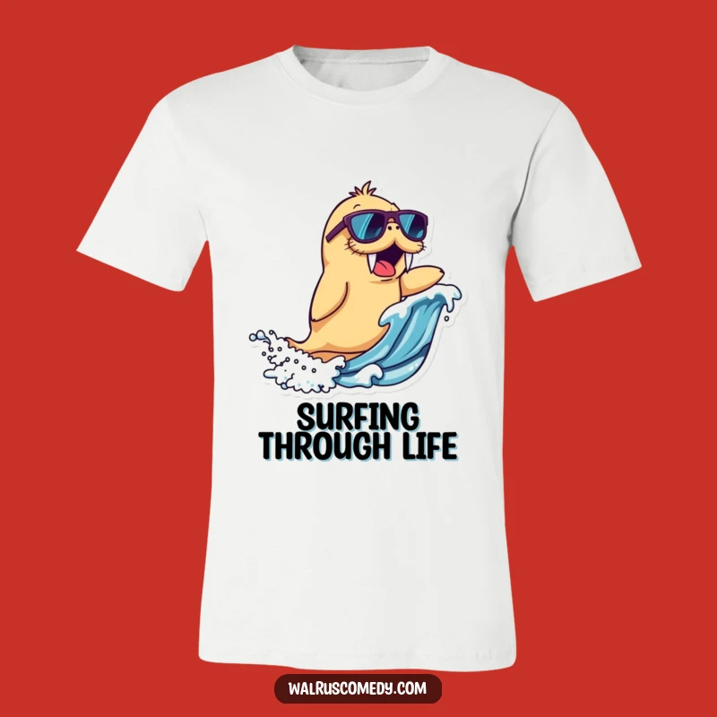 Funny Walrus T-Shirt - Cool Surfing Dude, Awesome Gift for Ocean Fans