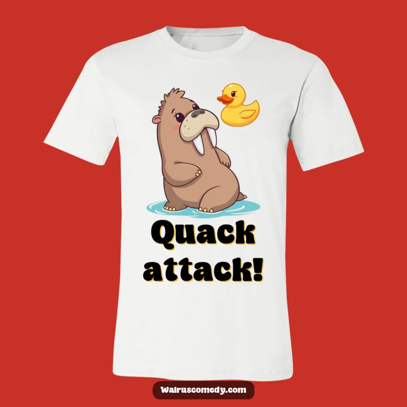 Funny Walrus Duck Surprise T-Shirt: Comical Reaction Tee Gift